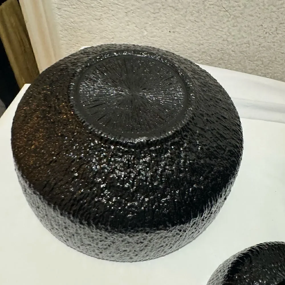 RARE Vintage Indiana Glass Black Chip and 3 Dip Bowl from the 1970's-1980's